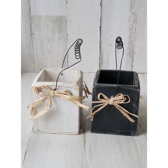 Halloween wooden box ghost witch set home decor figure - Picture 4 of 11